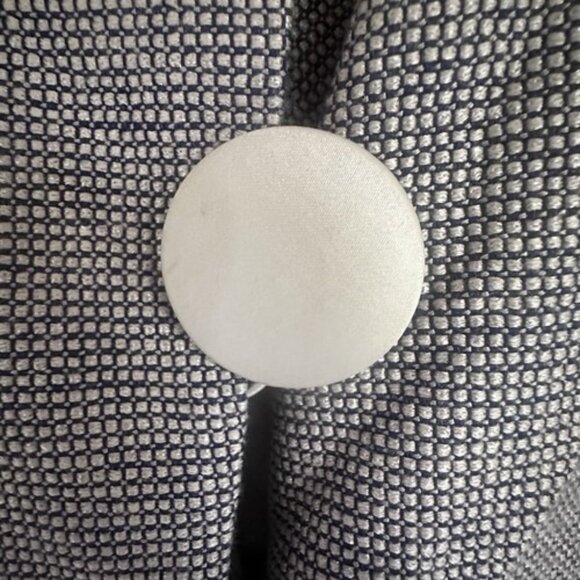 Armani Collezione Vintage Black/White Cropped Blazer Size 16 Asymmetrical Lined - Picture 3 of 13